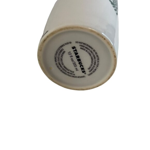 Starbuck Classic White Coffee Tumbler Ceramic Mug Green Mermaid Logo - Picture 5 of 6